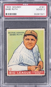 1933 Goudey #181 Babe Ruth – PSA GD 2